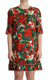 Dolce & Gabbana Multicolor Red Floral Shift Gown Dress -   -  Dolce & Gabbana.